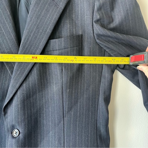 Vintage Jonathan Bryan Wool Blazer Made in Canada | Jack Fraser | Navy Pinstripe - Picture 10 of 11